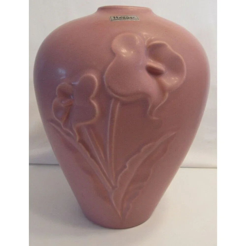 Vintage Haeger Matte Pink Calla Lilly Floral Vase